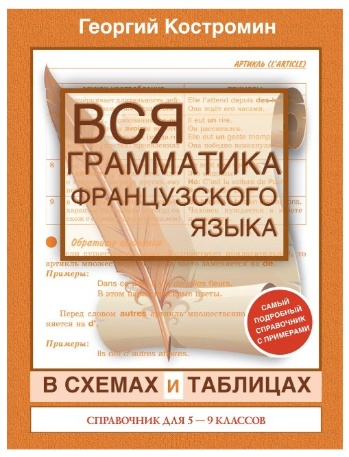 Книга “Вся граматика французької мови у схемах та таблицях. Довідник для 5-9 класів” – Георгій Костромін