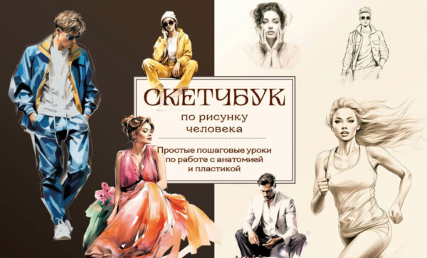 Книга “Скетчбук з малюнка людини. Прості покрокові уроки з роботи з анатомією та пластикою” – Ніколаєва О.
